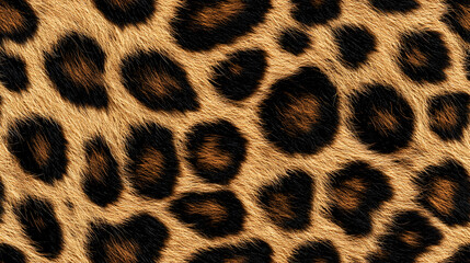 Fototapeta premium Realistic fur leopard seamless pattern