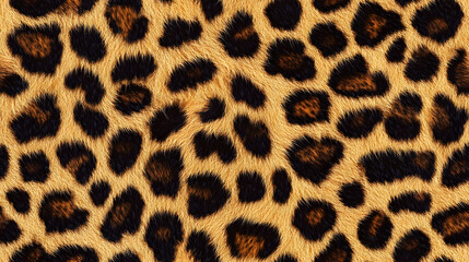 Fototapeta premium Realistic fur leopard seamless pattern