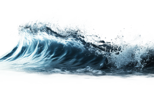 Dynamic Ocean Wave in Motion Isolated on transparent  Background, PNG file, graphic resources, 