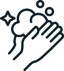 Person washing hands with soap for disinfection and hygiene