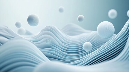 Abstract 3D animation with rotating spheres and flowing lines, a visually dynamic and balanced background suitable for overlaying text