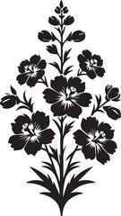 flower silhouette vector black and white, Vector illustration