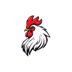 Rooster head mascot logo.  sports team mascot. Cock head illustration