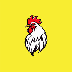 Rooster head mascot logo.  sports team mascot. Cock head illustration