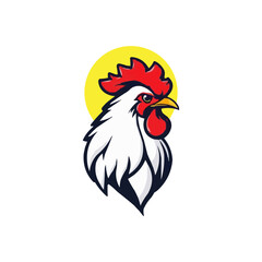 Rooster head mascot logo.  sports team mascot. Cock head illustration