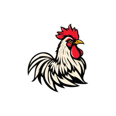 Rooster head mascot logo.  sports team mascot. Cock head illustration