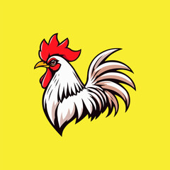 Rooster head mascot logo.  sports team mascot. Cock head illustration