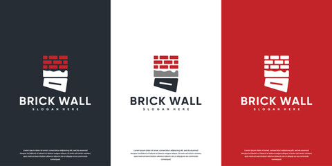 brick wall, building structure, plastering, logo graphic design.