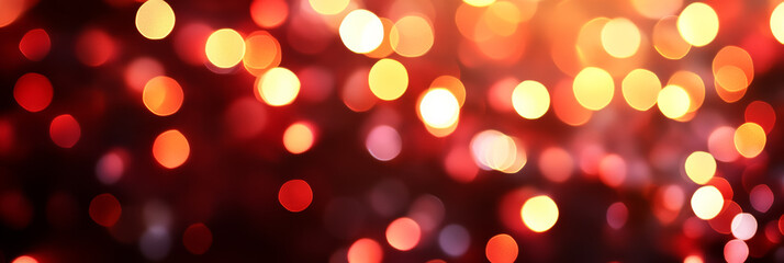 Obraz premium Warm abstract background with glowing red and orange blur bokeh lights blending softly for a cozy feel 