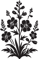 flower silhouette vector black and white, Vector illustration