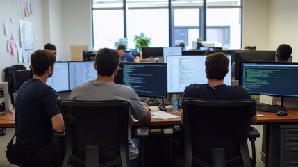Coders Working in a Modern Office Environment