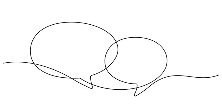 recommend clip art: speech bubble chatting message one line drawing