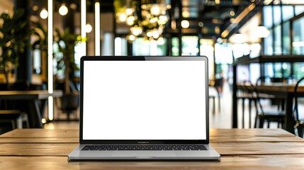 Stunning Blank Screen Laptop with Blurred Background: A Minimalist and Intriguing Visual. Showcasing the Simplicity and Mystery.