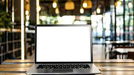 Stunning Blank Screen Laptop with Blurred Background: A Minimalist and Intriguing Visual. Showcasing the Simplicity and Mystery.