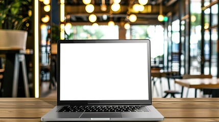 Stunning Blank Screen Laptop with Blurred Background: A Minimalist and Intriguing Visual. Showcasing the Simplicity and Mystery.