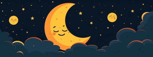 The moon is smiling very brightly.