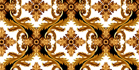 Seamless baroque pattern. Textile print pattern.