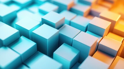 a 3D grid of cubes with shifting perspectives, a sense of depth and motion