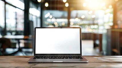 Stunning Blank Screen Laptop with Blurred Background: A Minimalist and Intriguing Visual. Showcasing the Simplicity and Mystery.
