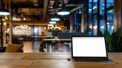 Stunning Blank Screen Laptop with Blurred Background: A Minimalist and Intriguing Visual. Showcasing the Simplicity and Mystery.