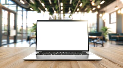 Stunning Blank Screen Laptop with Blurred Background: A Minimalist and Intriguing Visual. Showcasing the Simplicity and Mystery.
