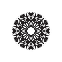 Colorful mandala.  Ornamental round doodle flower isolated on white background.  Geometric circle element.  Vector illustration.
