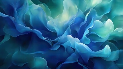 Obraz premium Abstract Blue and Green Wavy Lines Background.