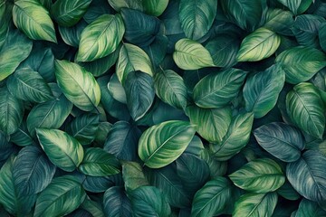 Creative nature wall background, tropical leaf banner or floral jungle pattern concept. ith generative ai