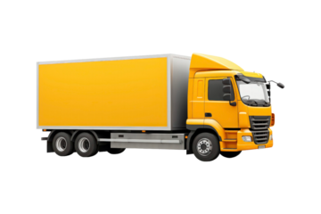 A cargo van for transportation services is isolated on a white background, suitable for mockups, advertising, logistics, and delivery concepts
