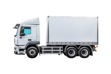 A cargo van for transportation services is isolated on a white background, suitable for mockups, advertising, logistics, and delivery concepts