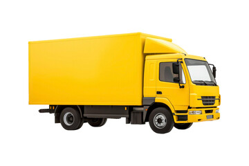 A cargo van for transportation services is isolated on a white background, suitable for mockups, advertising, logistics, and delivery concepts