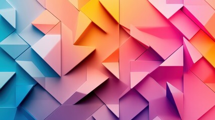 Obraz premium abstract triangular patterns in vibrant, gradient colors, symbolizing modern design and innovation