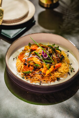 alfresco dining noodles salad