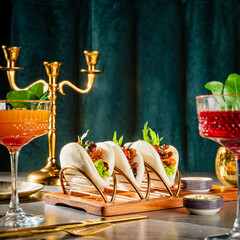 a luxurious table with bao on table top