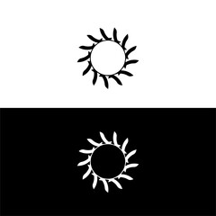 Black and white circle vector logo template design . Circle vector logo template design