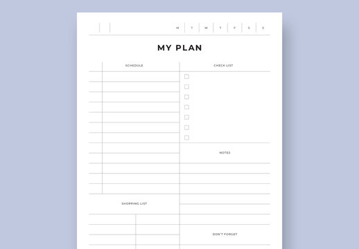 Clean Planner Layout With Minimal Style
