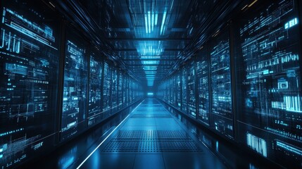 Fototapeta premium Futuristic Data Center: A Visionary Realm of Technology