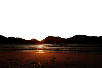 a sunset on the sea beach © vovan