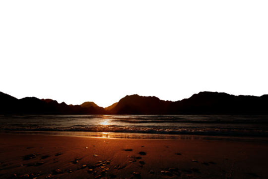 a sunset on the sea beach