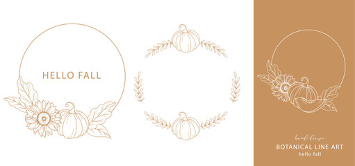 Fall Frames. Fall leaf outline isolated on white. Autumn leaves line art. Leaf Line Art Illustration Hand Drawn. Fall Coloring Page with Leaves.