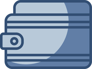 wallet cartoon vector icon transparent background. replaceable blue color design