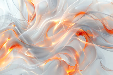 Obraz premium Abstract orange and white waves flowing background texture