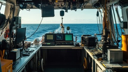 Commanding View from the Bridge of a Naval Ship