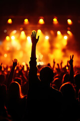 Fans Waving Hands at Stage