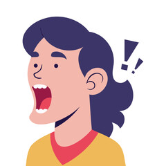 man shouting. Colored flat vector illustration isolated on white background