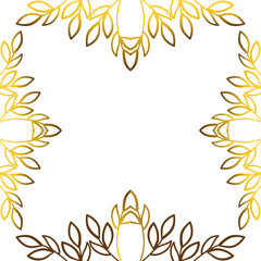 Luxury golden leaves frame ornament