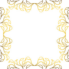 Luxury golden leaves frame ornament