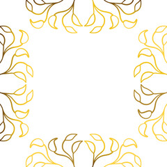 Luxury golden leaves frame ornament