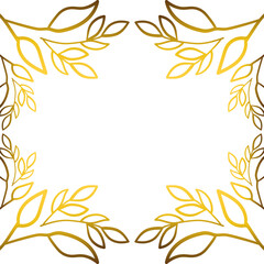Luxury golden leaves frame ornament