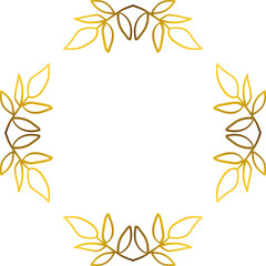 Luxury golden leaves frame ornament